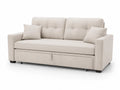 Kremowa rozkładana sofa z tkaniny poliestrowej 200x90x85 cm