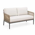 Sofa dwuosobowa aluminiowa beżowa 120cm