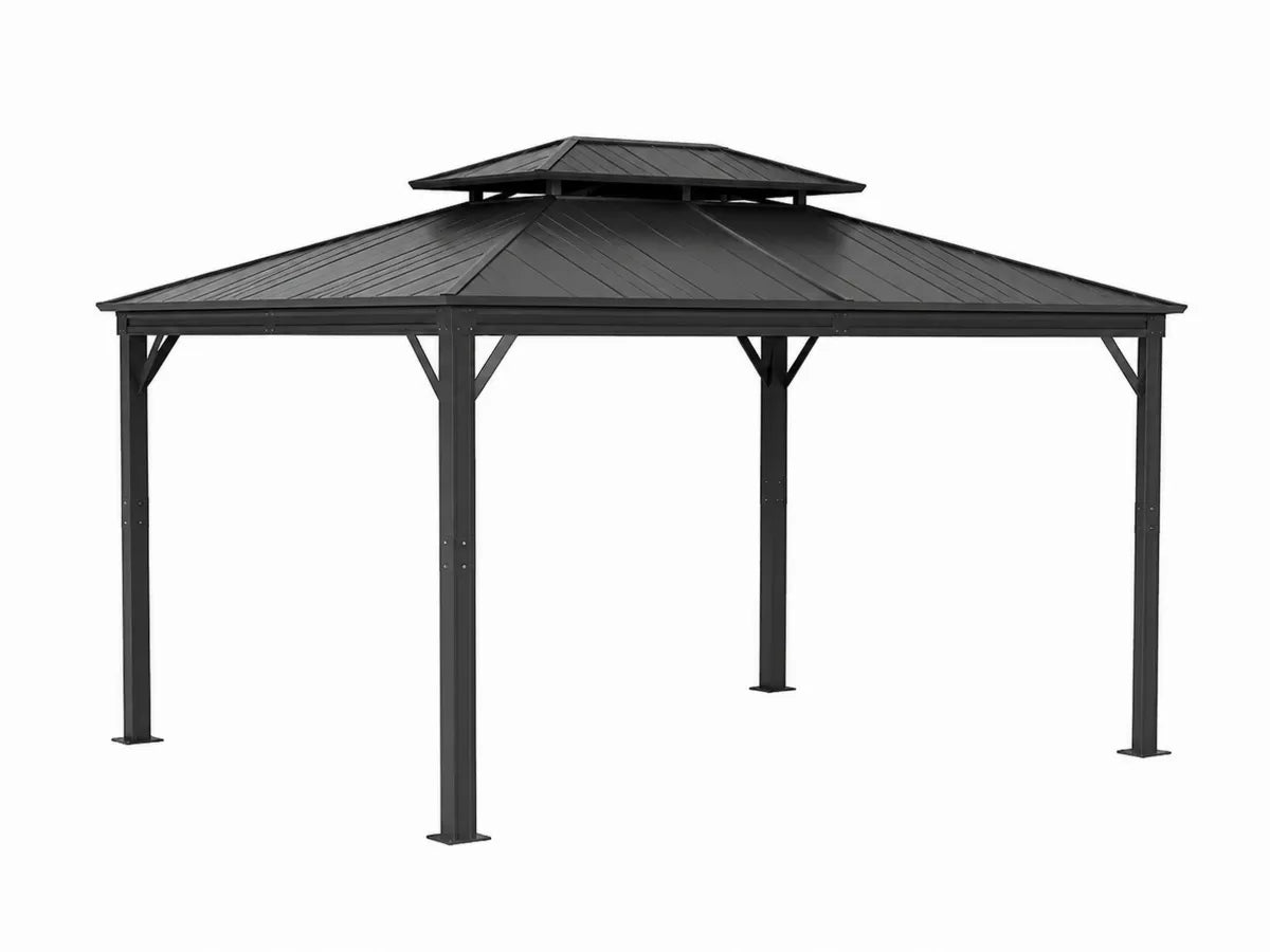 Pawilon ogrodowy metalowy stalowy 300x300 cm czarny
