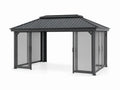 Altana metalowa z hartowanego szkła 8 mm 300x400x280 cm ciemnoszara