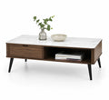Stolik kawowy marmur orzech MDF stal