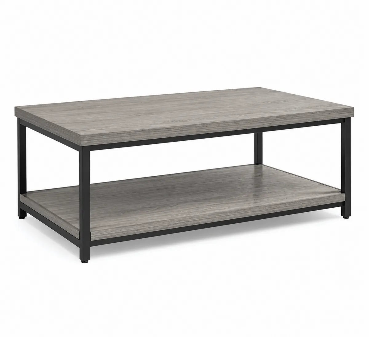 Stolik kawowy MDF z czarną stalową ramą 120x60x45 cm