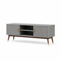 Szafka RTV szara MDF i drewno 120 cm