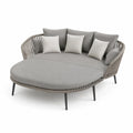 Sofa ogrodowa z aluminium i lin z poduszkami, szara